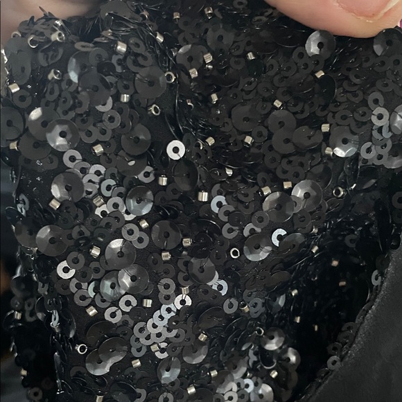 Zara black sequin beaded boat neck off the sholder sleeveless top - new - Picture 4 of 12